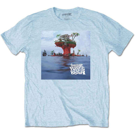 Gorillaz Plastic Beach Mens T Shirt Blue