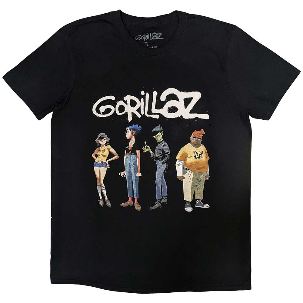 Gorillaz Spray Logo Group Mens T Shirt Black