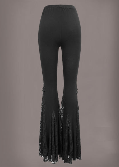 Black Lace Gothic Bell Bottom Pants