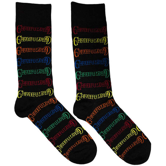 Grateful Dead Coloured Logos Pattern [Socks]