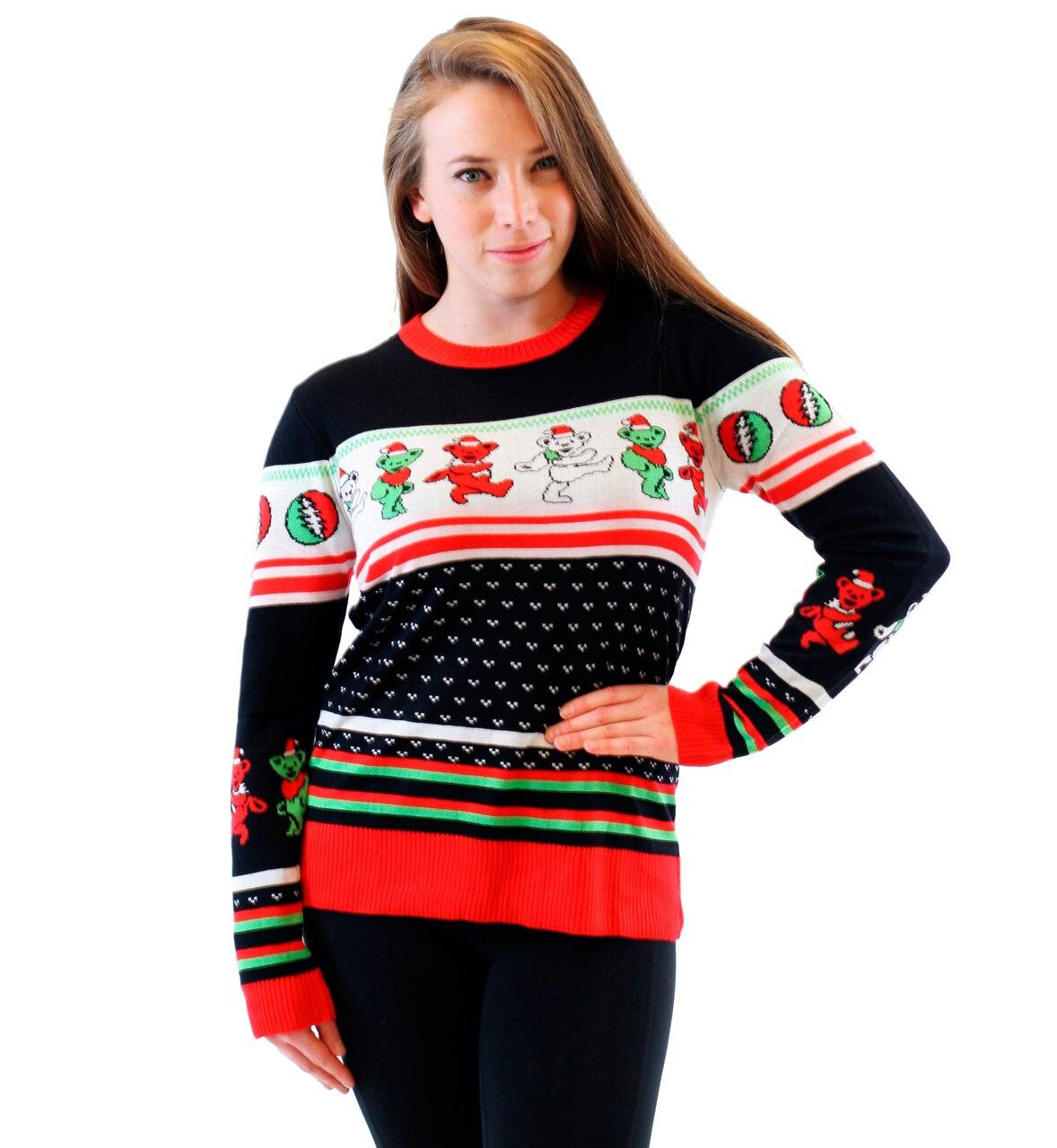 Grateful Dead Dancing Bears Ugly Christmas Sweater