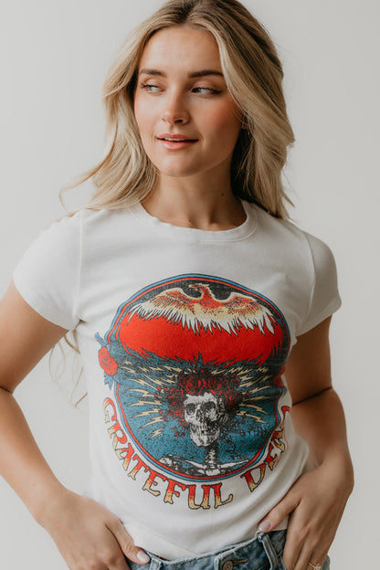 Grateful Dead Baby Tee Womens T Shirt White