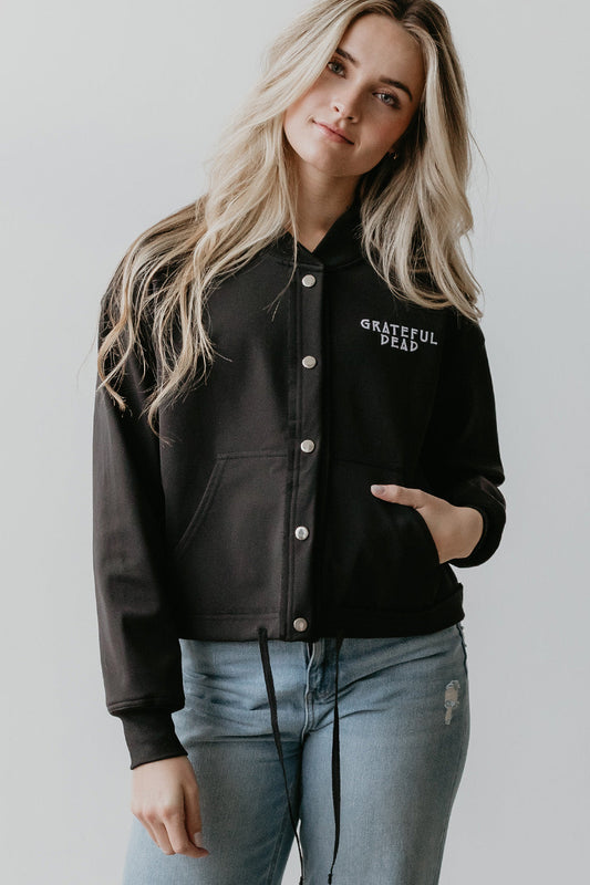 The Grateful Dead Womens Varsity Jacket Black