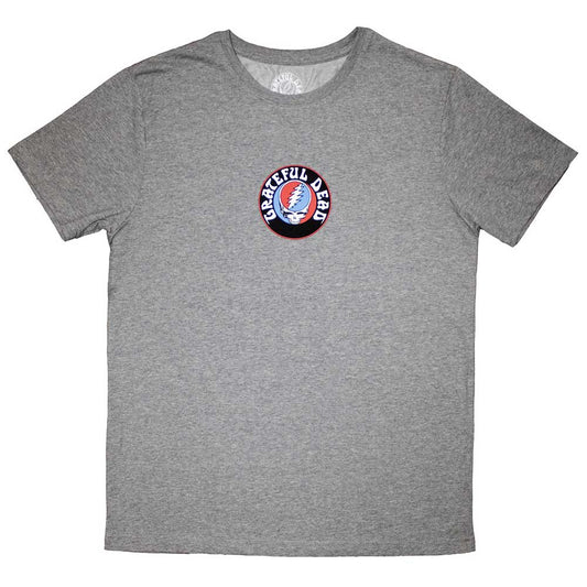 Grateful Dead Mini Steal Your Face Logo T Shirt Grey Officially Licensed