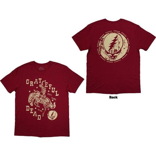 Grateful Dead Skeleton Horse Mens T Shirt Red Officially Licensed