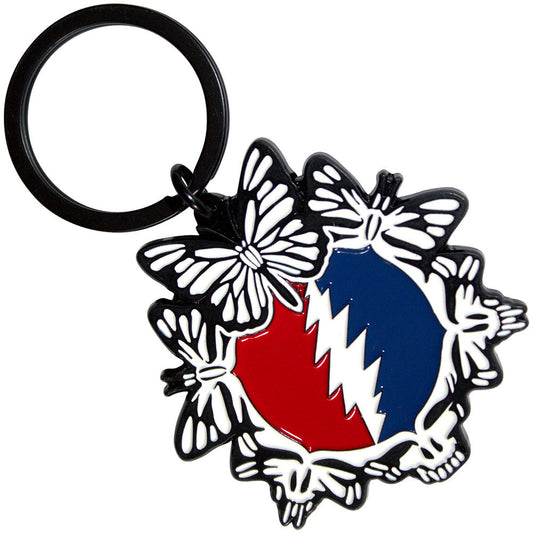 Grateful Dead Steal Your Face Butterflies Keychain