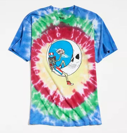 Grateful Dead Save Your Face Earth Crescent Moon Tie Dye Mens T-shirt