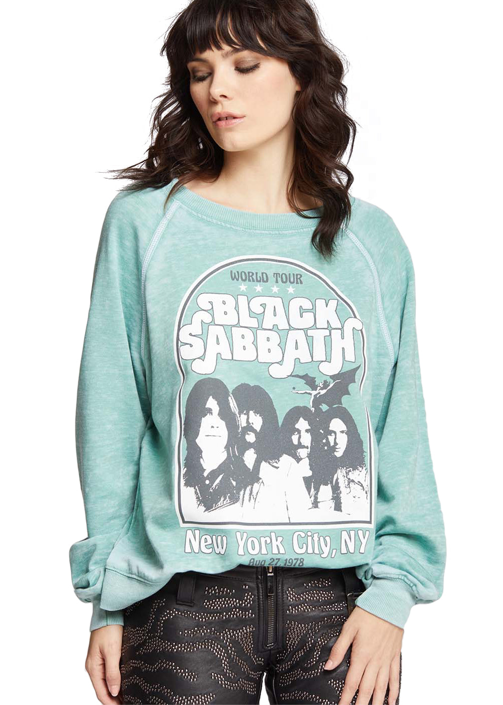 Black Sabbath New York City Band Womens Sweatshirt Green