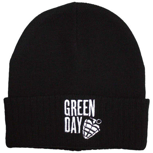 Green Day Stacked Logo & Grenade Beanie Hat Officially Licensed Black