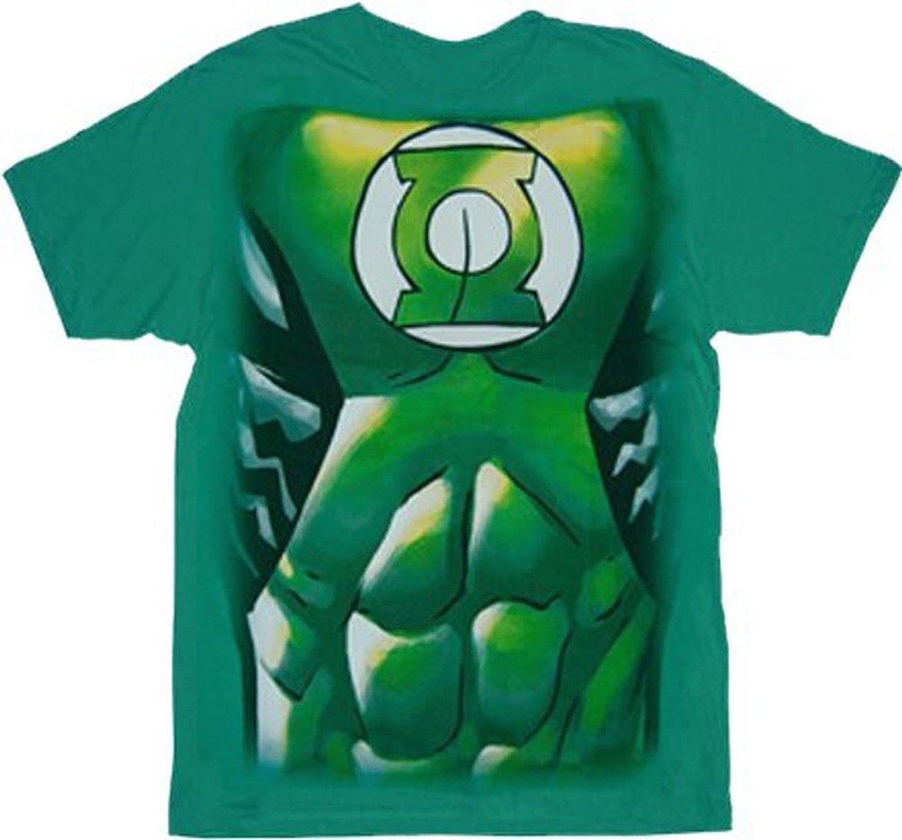 Green Lantern Muscle Costume Print T-shirt