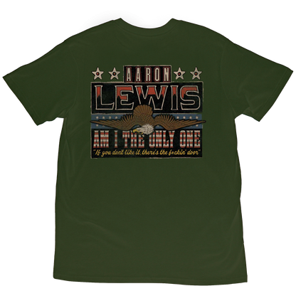 Aaron Lewis Only One Eagle Mens T Shirt Olive
