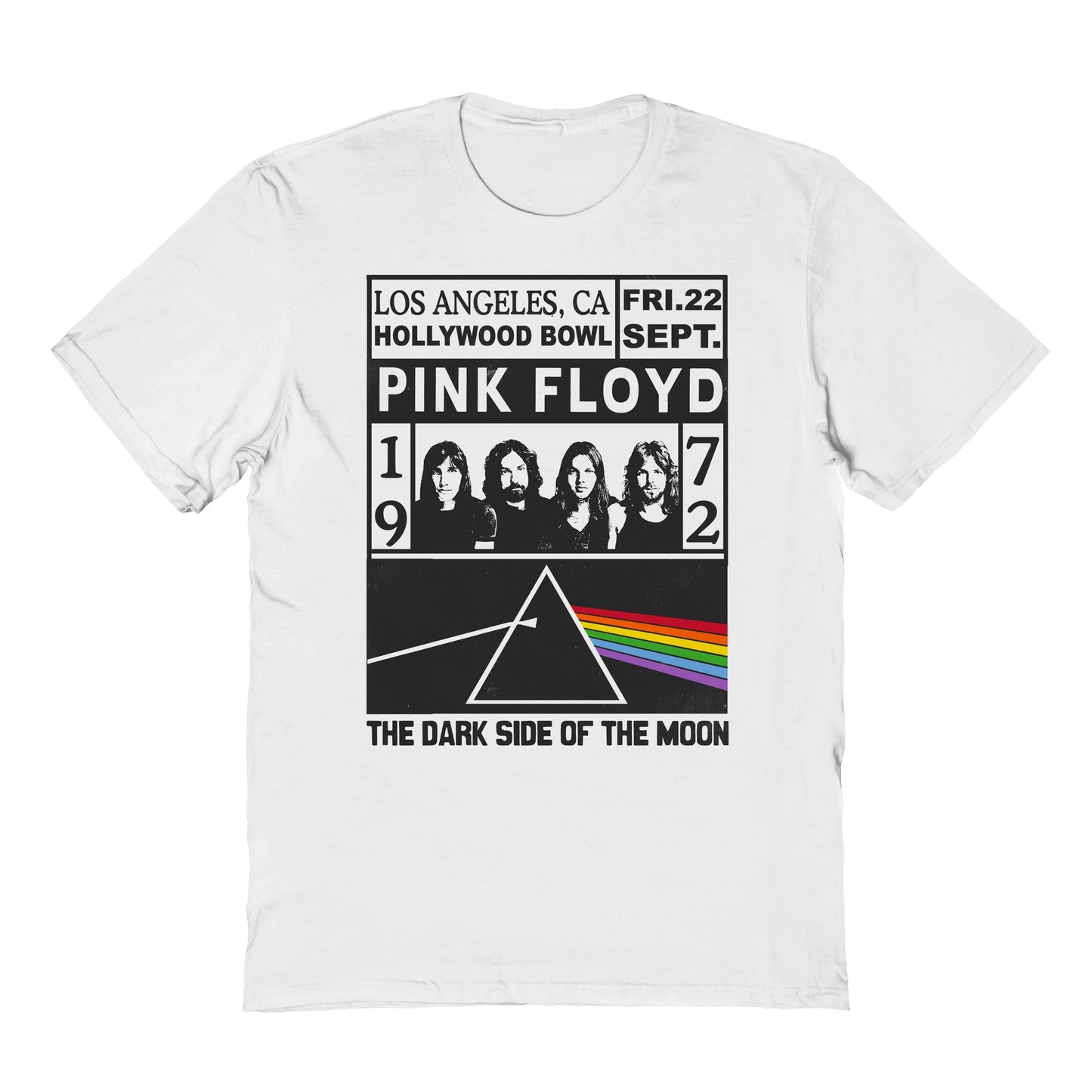 Pink Floyd 1972 Hollywood Bowl Mens T Shirt White