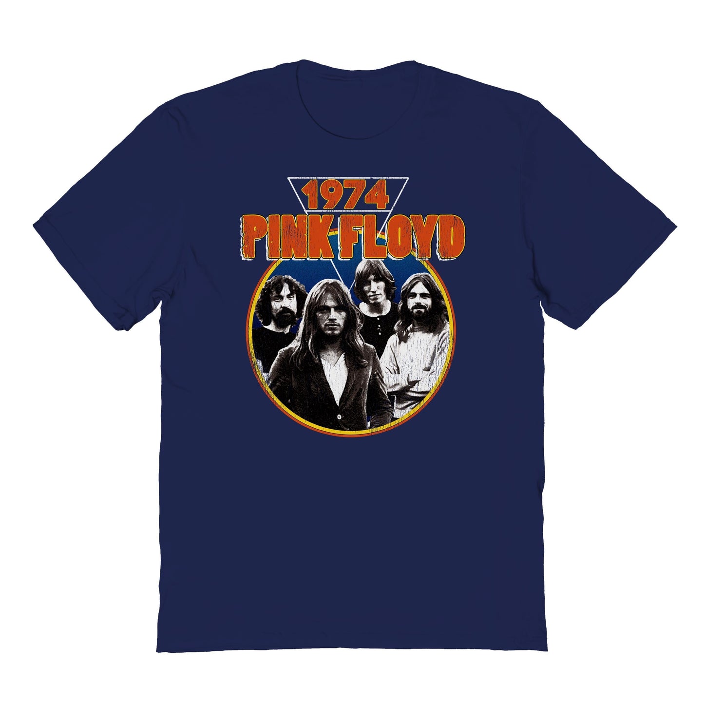 Pink Floyd 1974 Pink Floyd Mens T Shirt Navy Blue