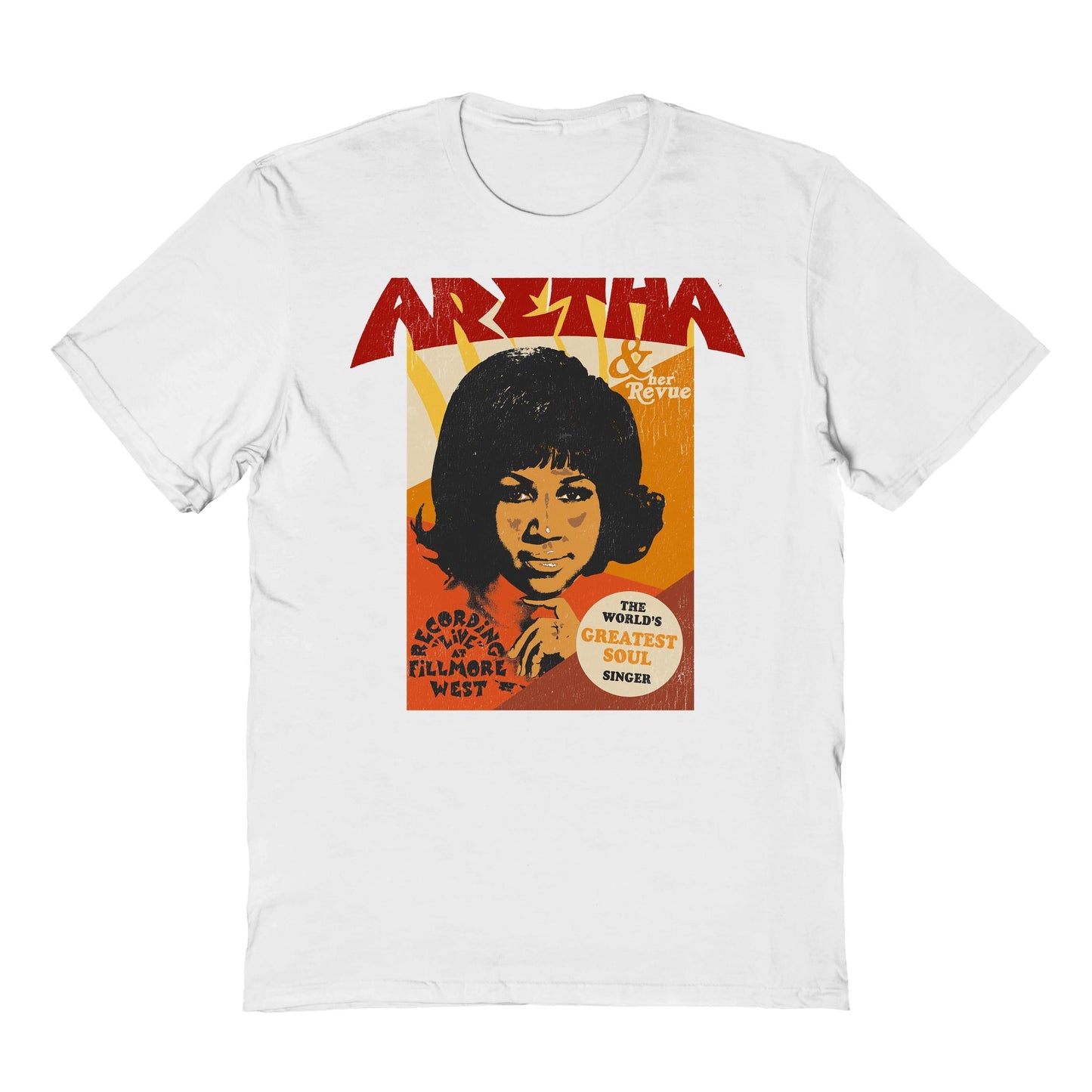 Aretha Franklin Aretha and Revue Mens T Shirt White