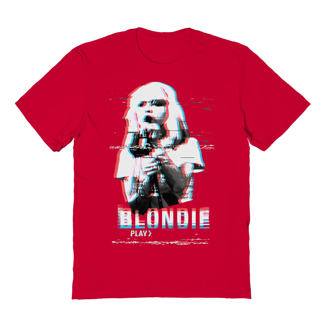 Blondie Video Screen Mens T Shirt Red