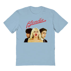 Blondie with Guys Mens T Shirt Light Blue