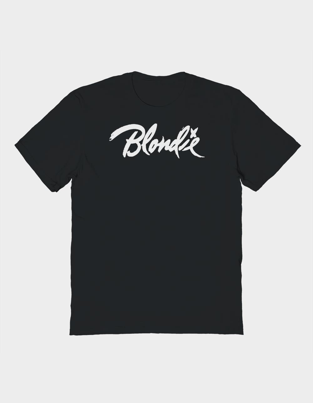 Blondie White Logo Mens T Shirt Black