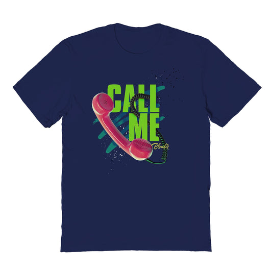 Blondie Call Me Phone Mens T Shirt Navy Blue