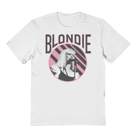 Blondie Circle Slash Blondie Mens T Shirt White