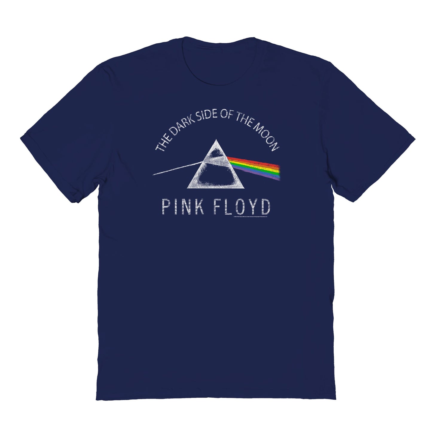 Pink Floyd Dark Side Prism With Legal Mens T Shirt Navy Blue