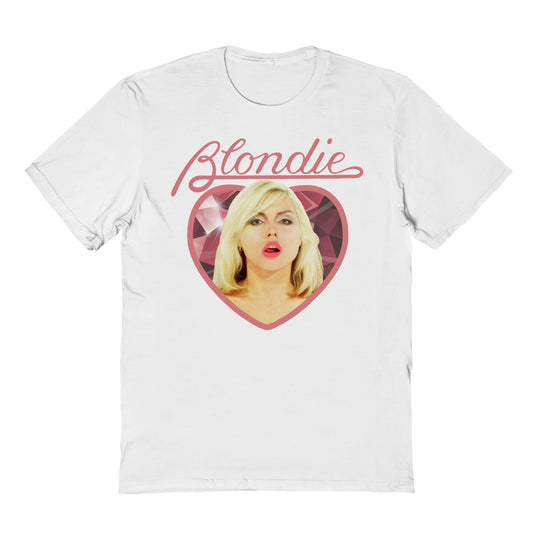 Blondie Diamond Heart Mens T Shirt White