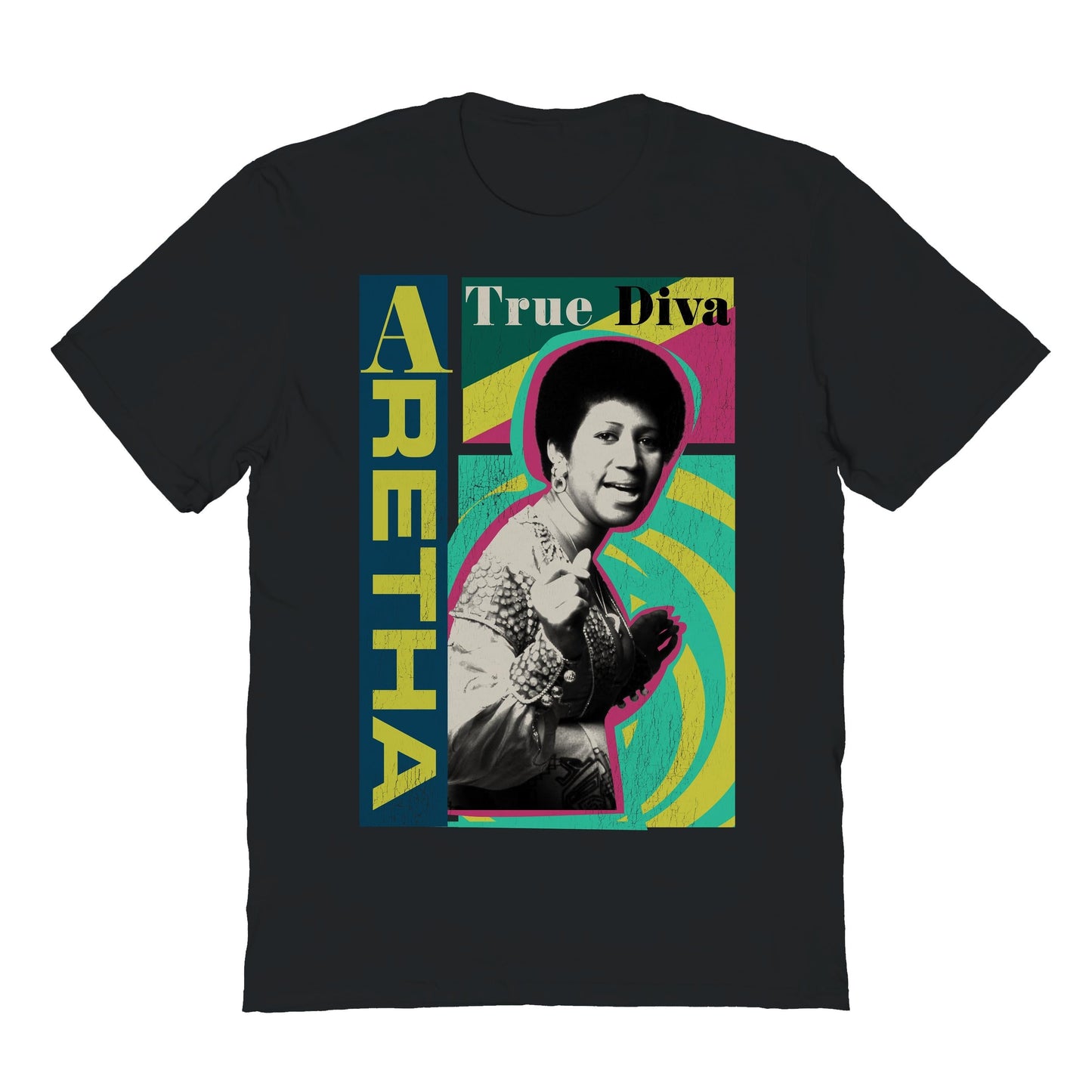 Aretha Franklin Diva Mens T Shirt Black