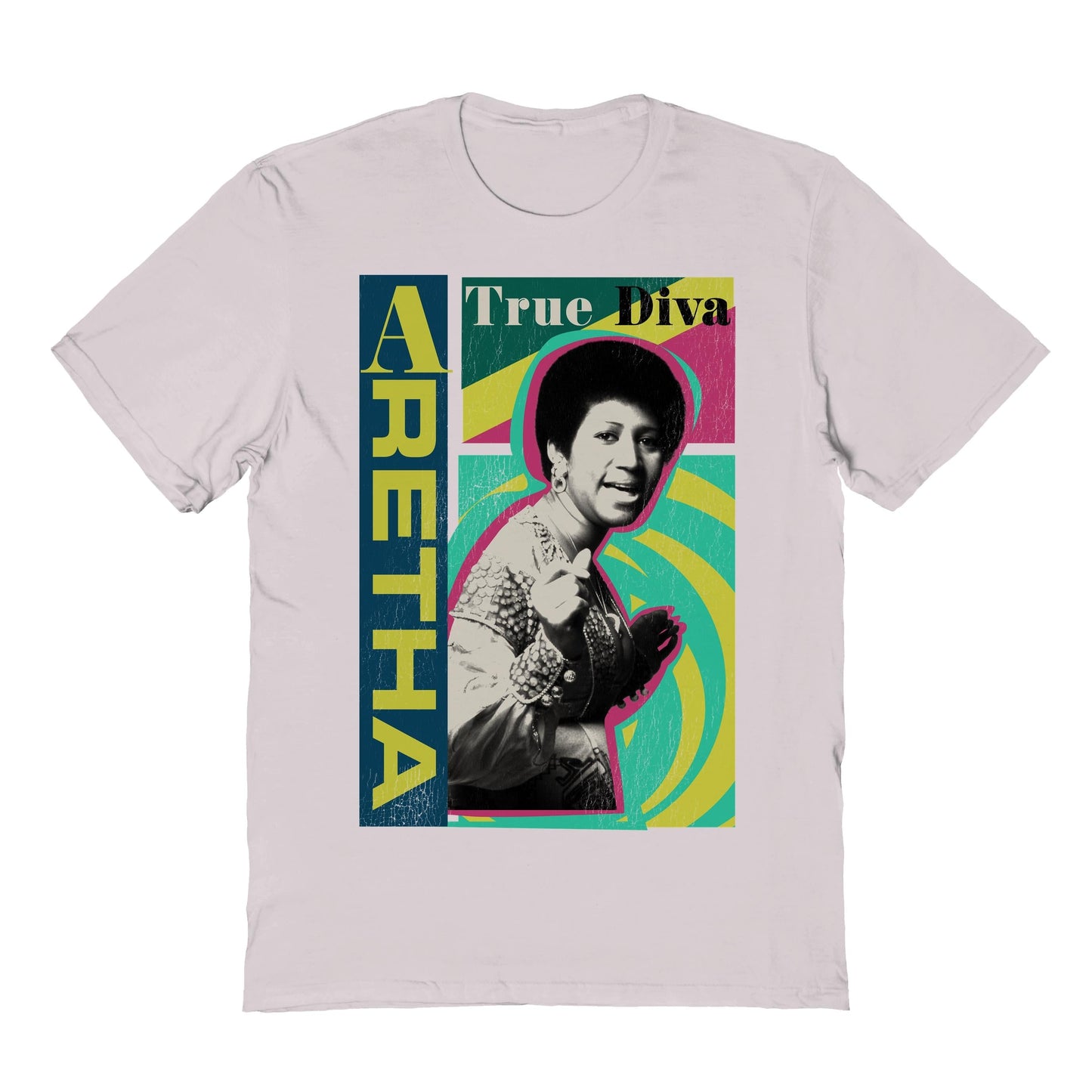 Aretha Franklin Diva Mens T Shirt Ice Grey