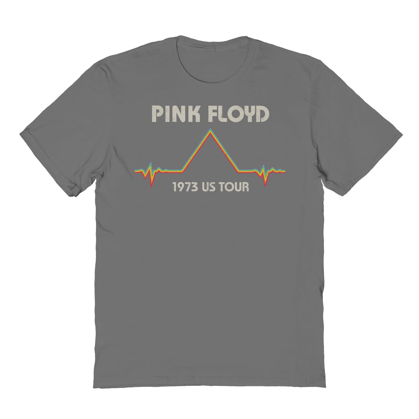 Pink Floyd EKG Pyramid Tour Mens T Shirt Charcoal