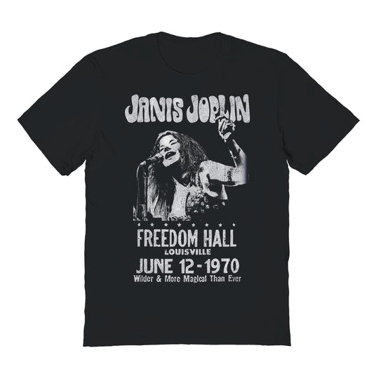 Janis Joplin Freedom Hall Mens T Shirt Black