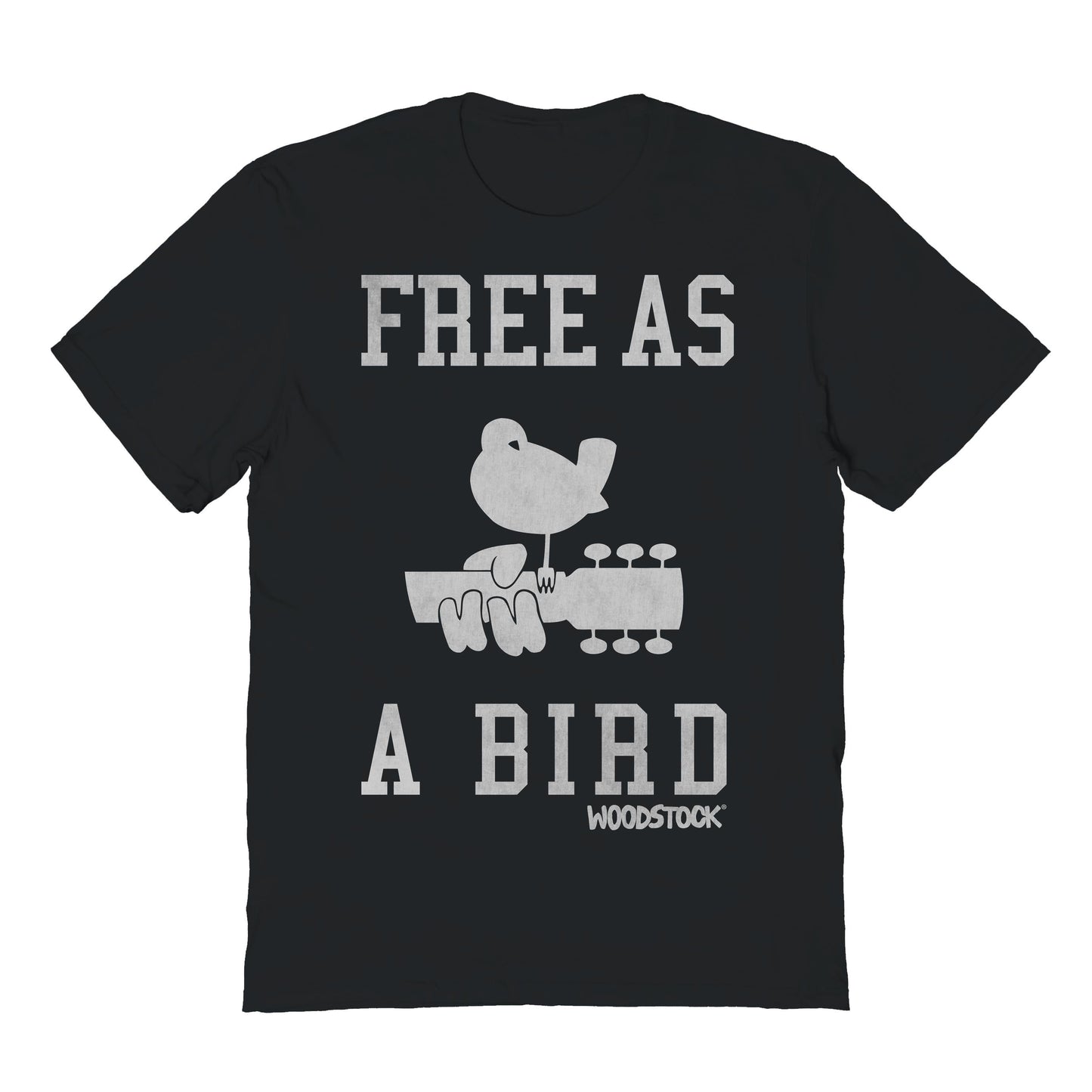 Woodstock Free As a Bird Mens T Shirt Black