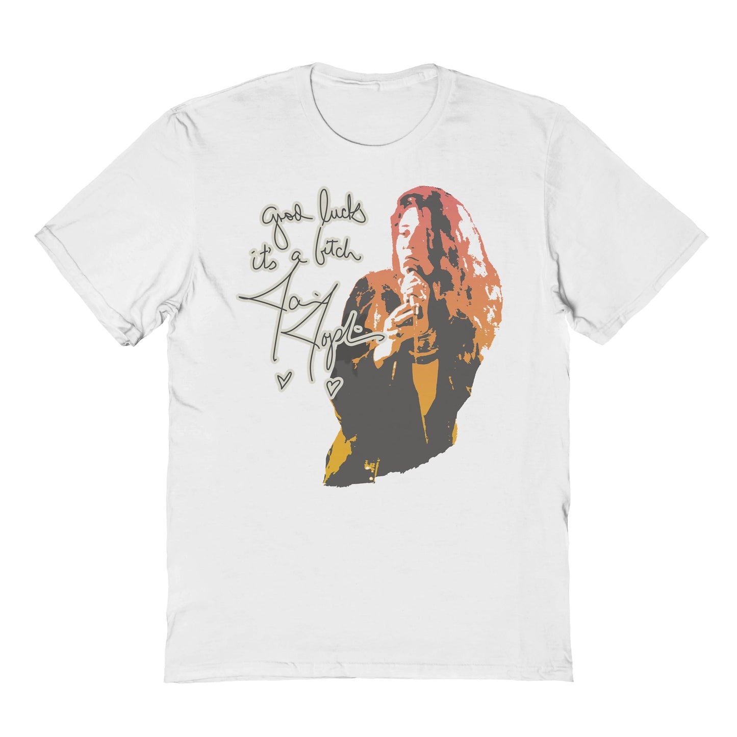 Janis Joplin Good Luck Mens T Shirt White