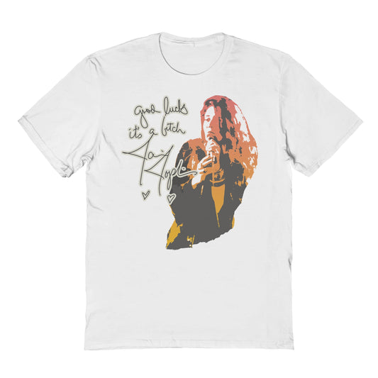 Janis Joplin Good Luck Mens T Shirt White