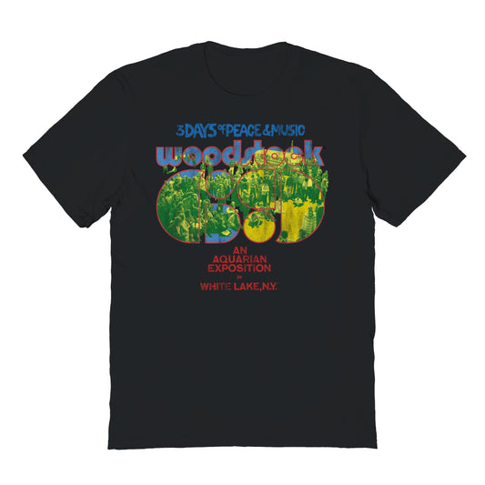 Woodstock Hippie Bus Mens T Shirt Black