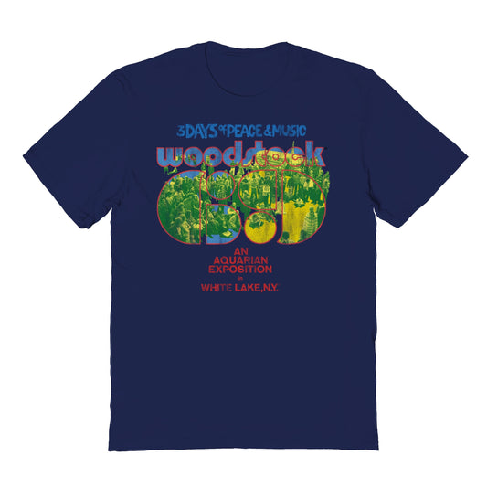 Woodstock Hippie Bus Mens T Shirt Navy Blue