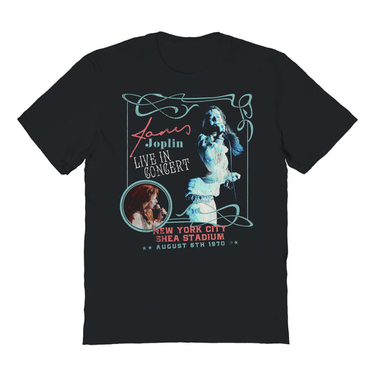 Janis Joplin in Concert 1970 Mens T Shirt Black