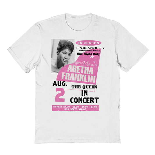 Aretha Franklin In-Concert Mens T Shirt White