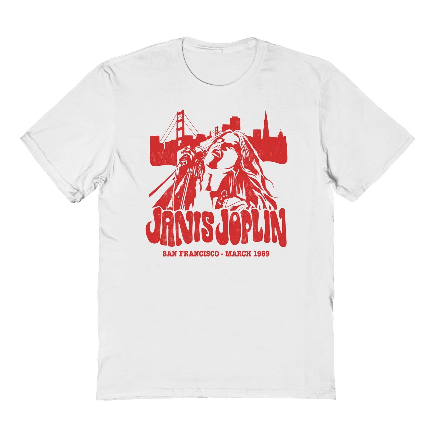 Janis Joplin in San Francisco Cityline Mens T Shirt White