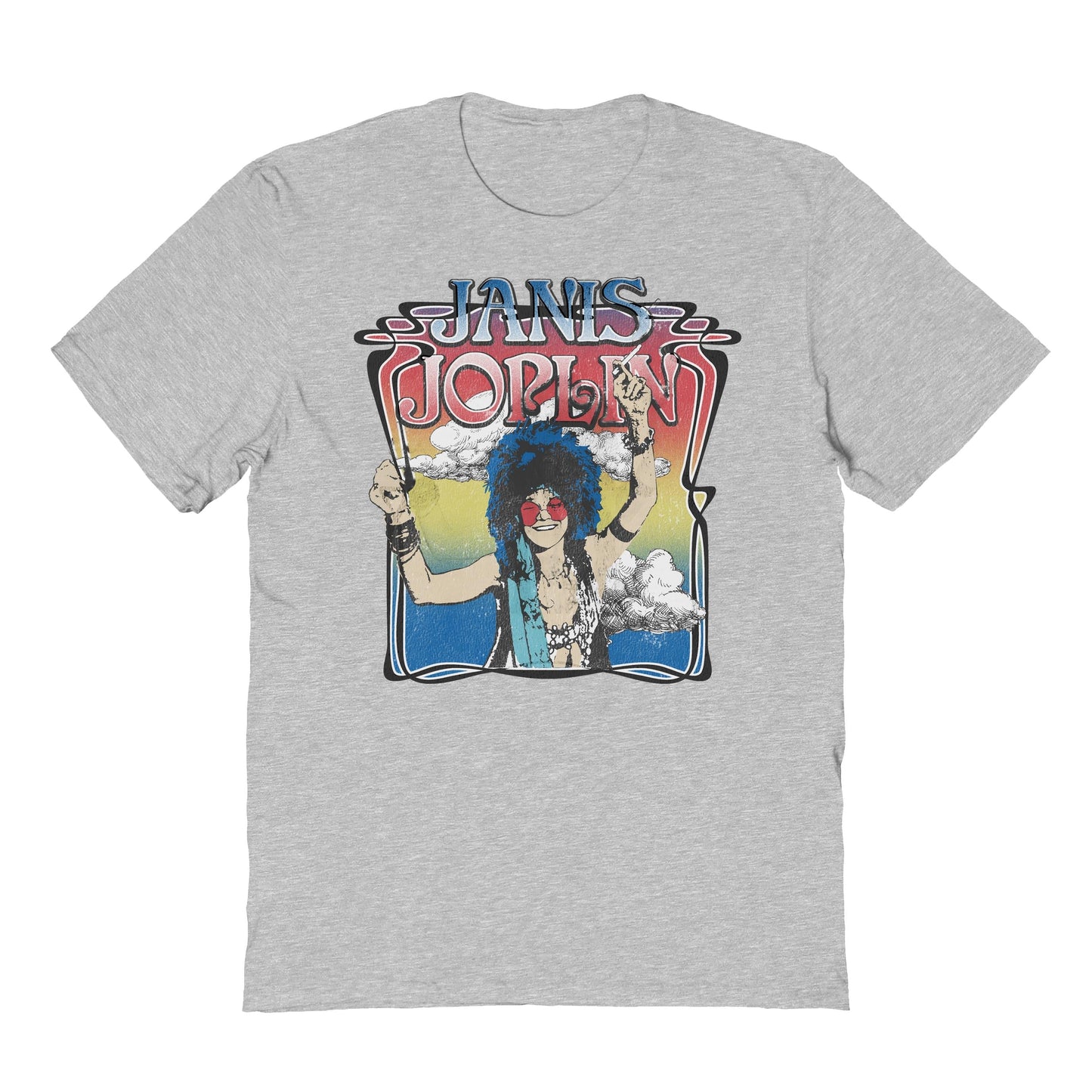 Janis Joplin Mens T Shirt Sport Grey