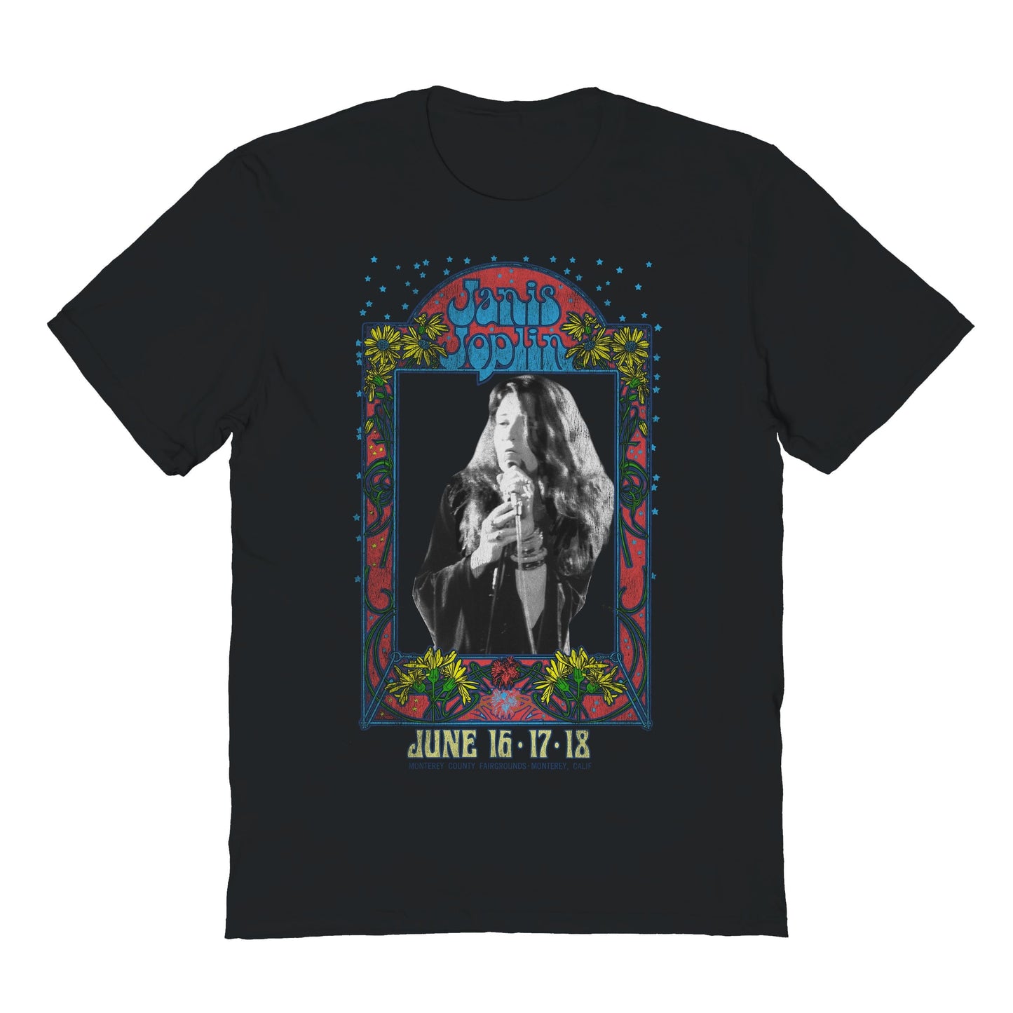 Janis Joplin at Monterey Mens T Shirt Black