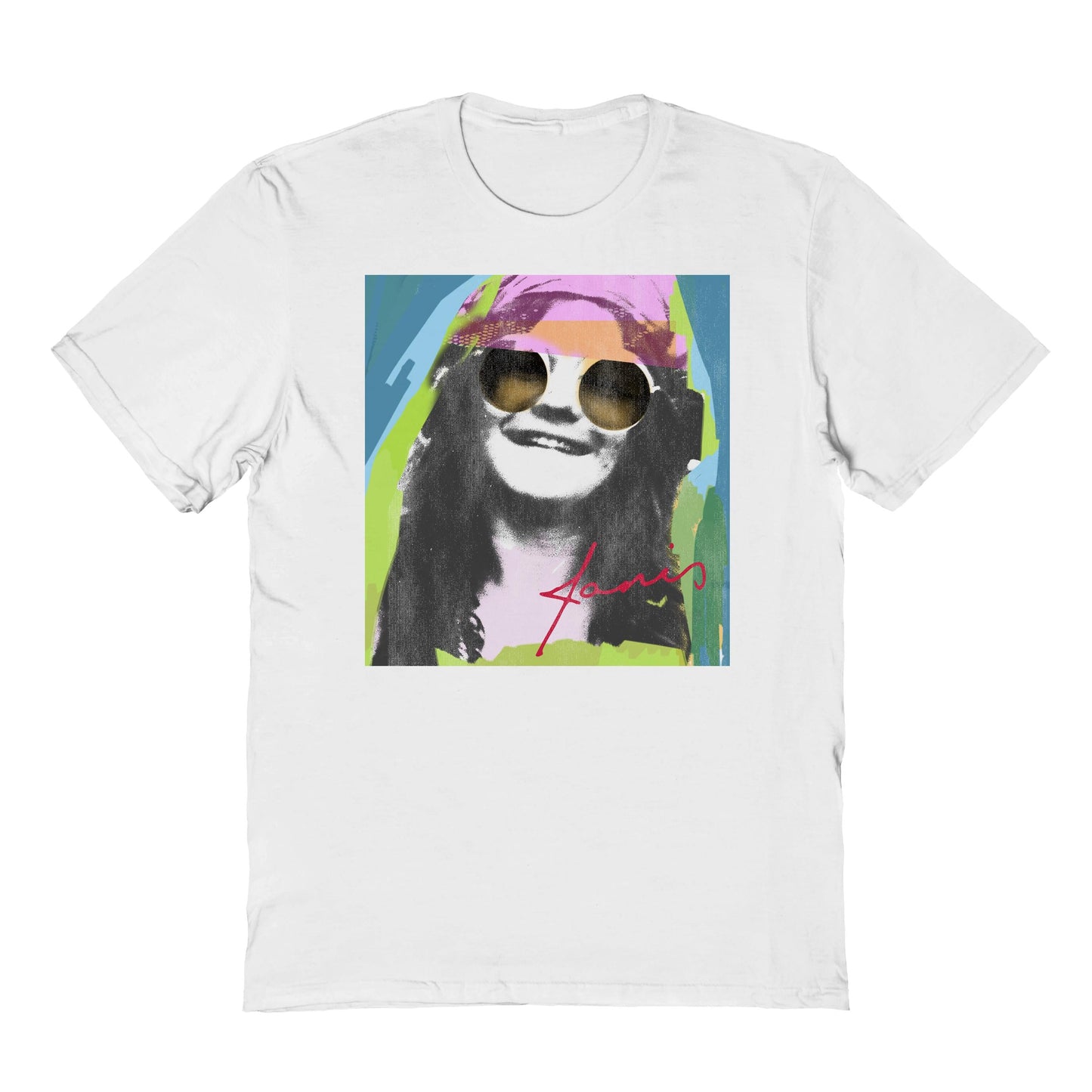 Janis Joplin Psychedelic Mens T Shirt White