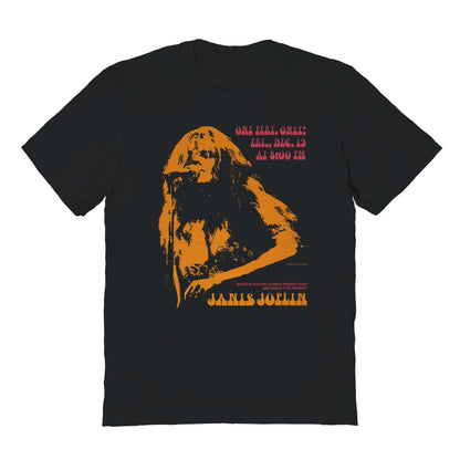 Janis Joplin Poster Mens T Shirt Black