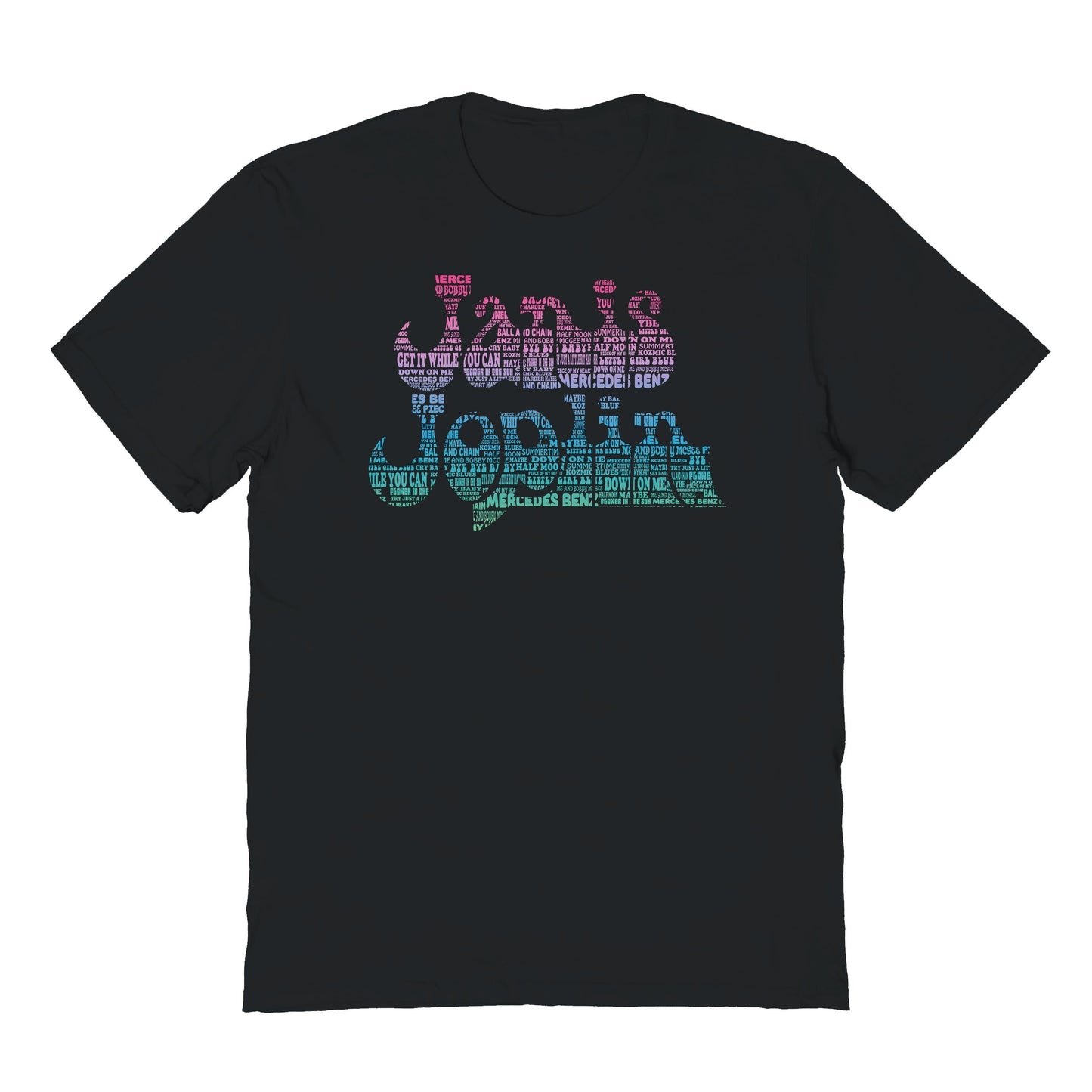 Janis Joplin Logo Mens T Shirt Black