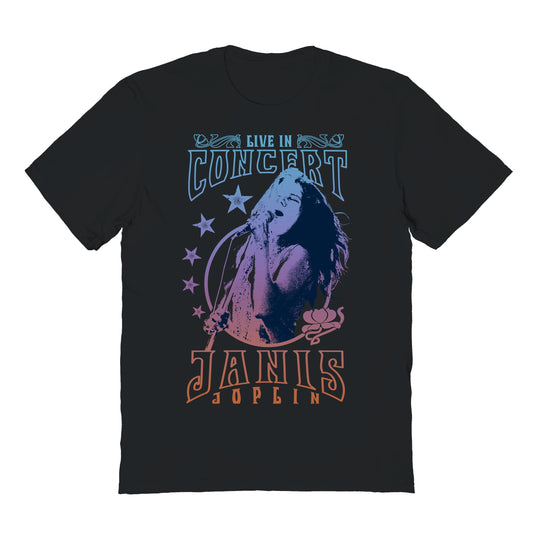 Janis Joplin Concert Mens T Shirt Black