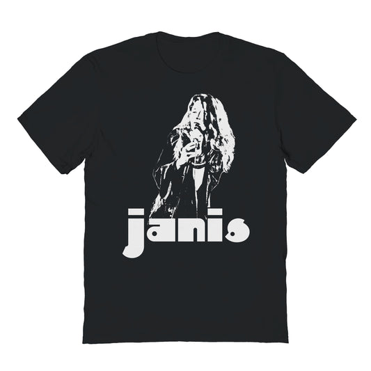 Janis Joplin Bootleg Mens T Shirt Black