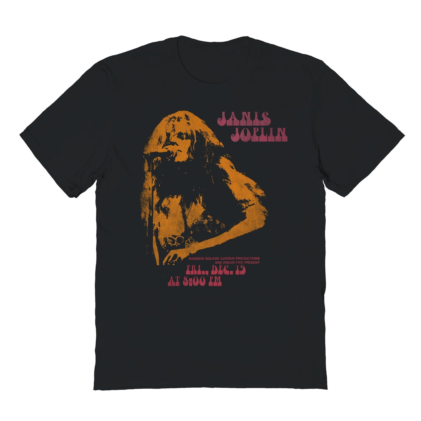 Janis Joplin at Madison Square Garden Mens T Shirt Black