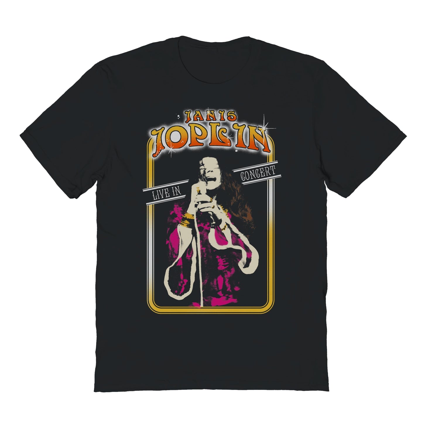 Janis Joplin Live in Concert Mens T Shirt Black