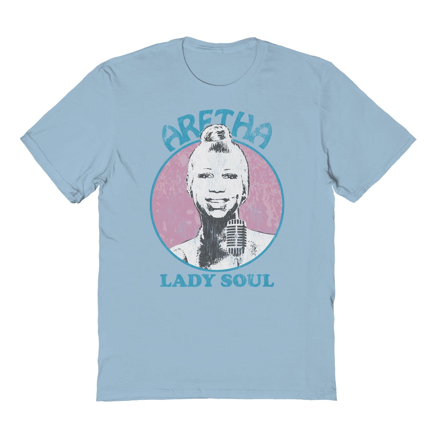 Aretha Franklin Lady Soul Mens T Shirt Light Blue