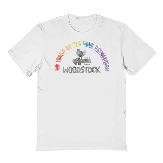 Woodstock Love Revolution Mens T Shirt White