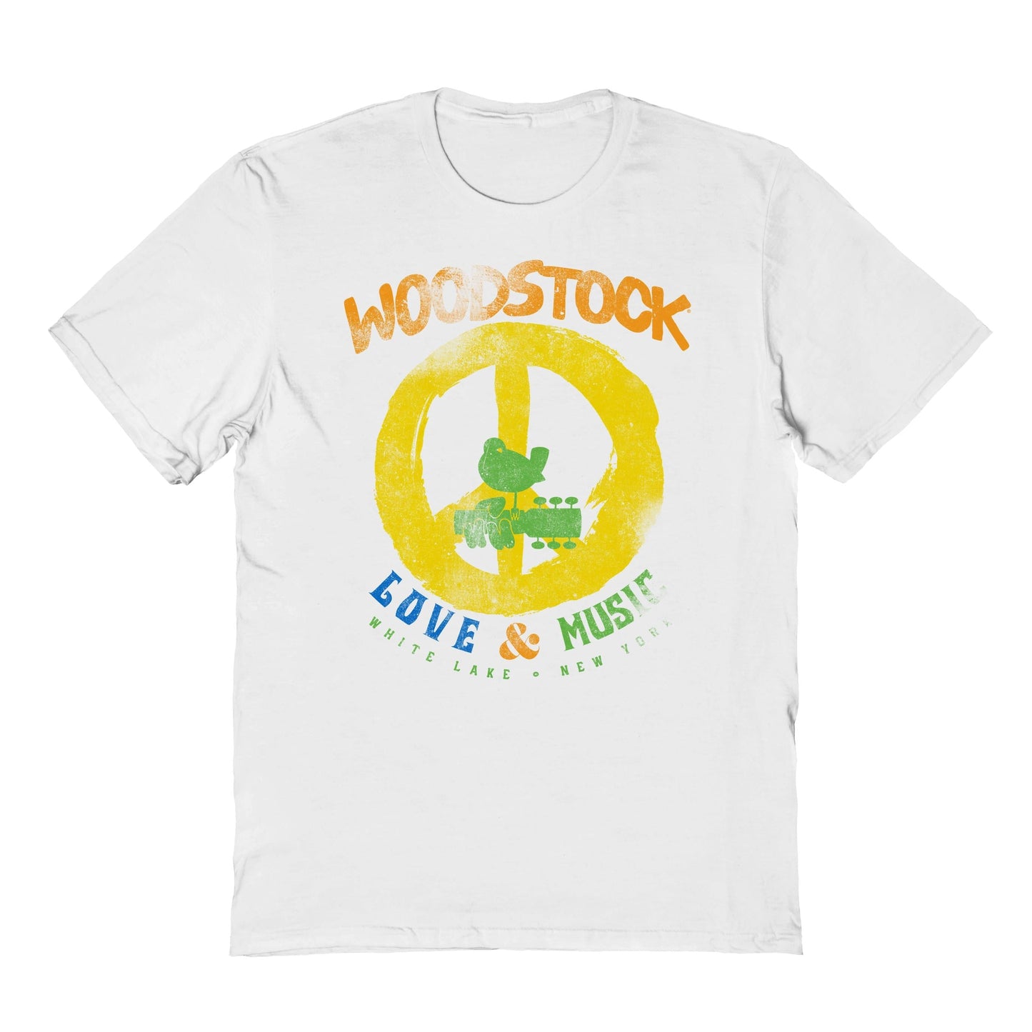 Woodstock Love Peace Music 01 Mens T Shirt White