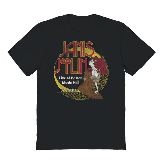 Janis Joplin Moon Dreams Mens T Shirt Black